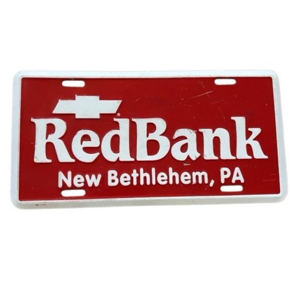 RedBank Chevrolet New Bethlehem Pa Metal License Plate